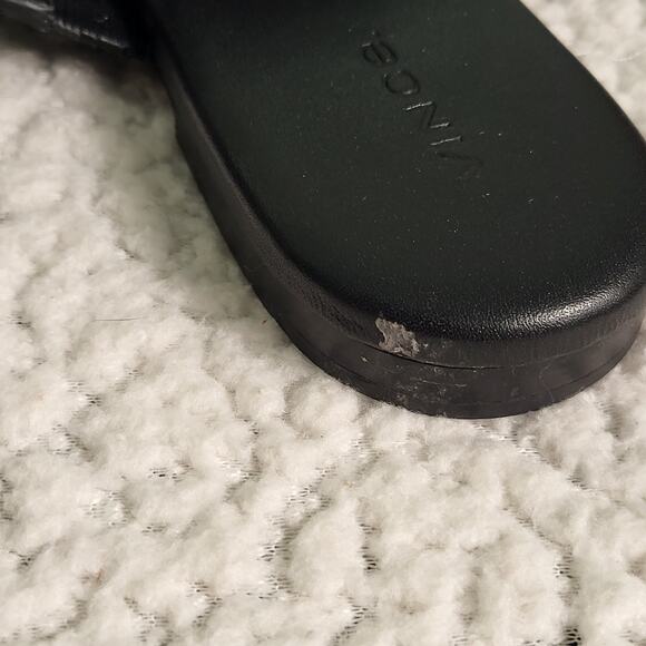 Vince Dylan Slide Sandal Black Leather Women Sandals size 8M - Picture 5 of 5